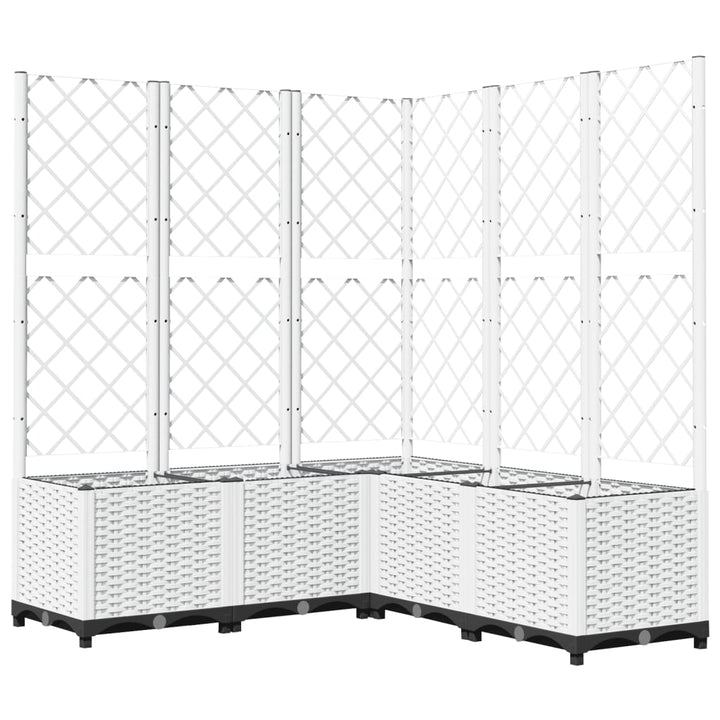 plantekasse med espalier 120x120x136 cm PP hvid