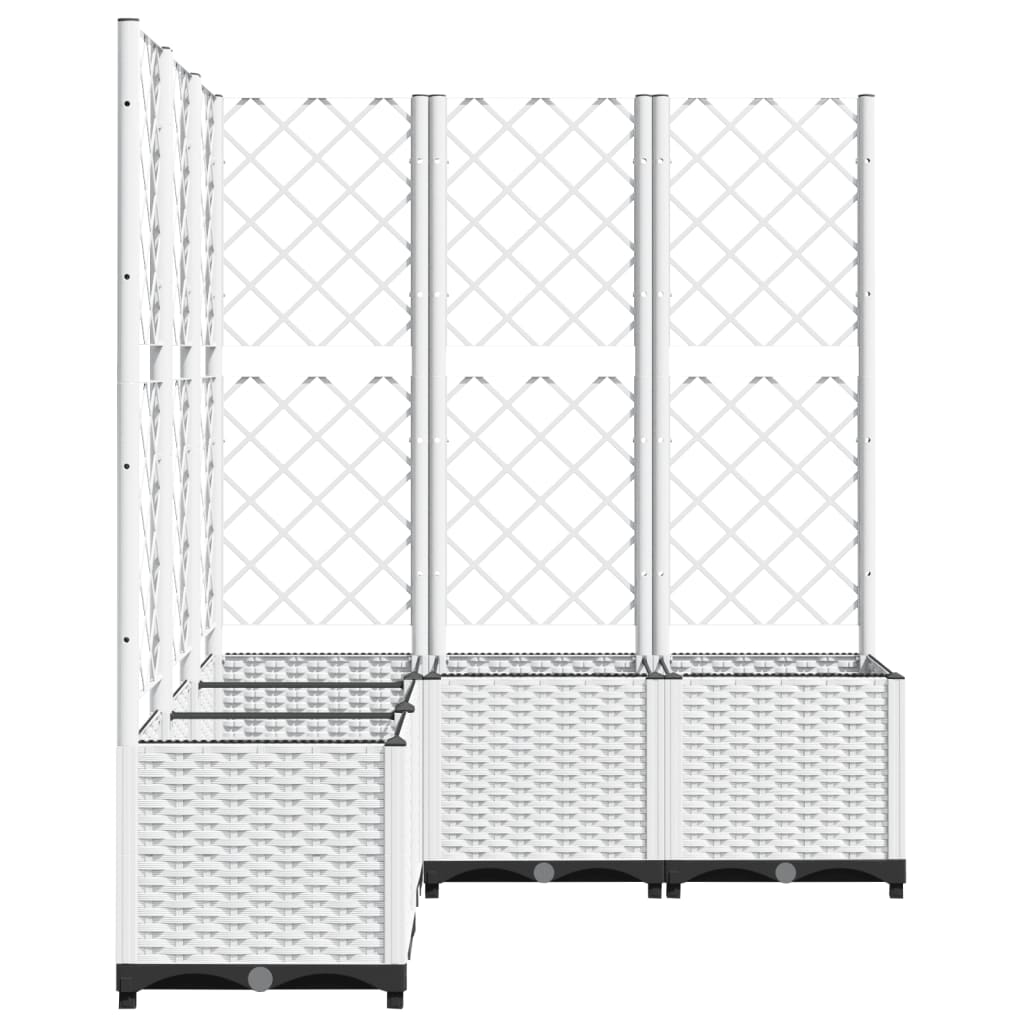plantekasse med espalier 120x120x136 cm PP hvid