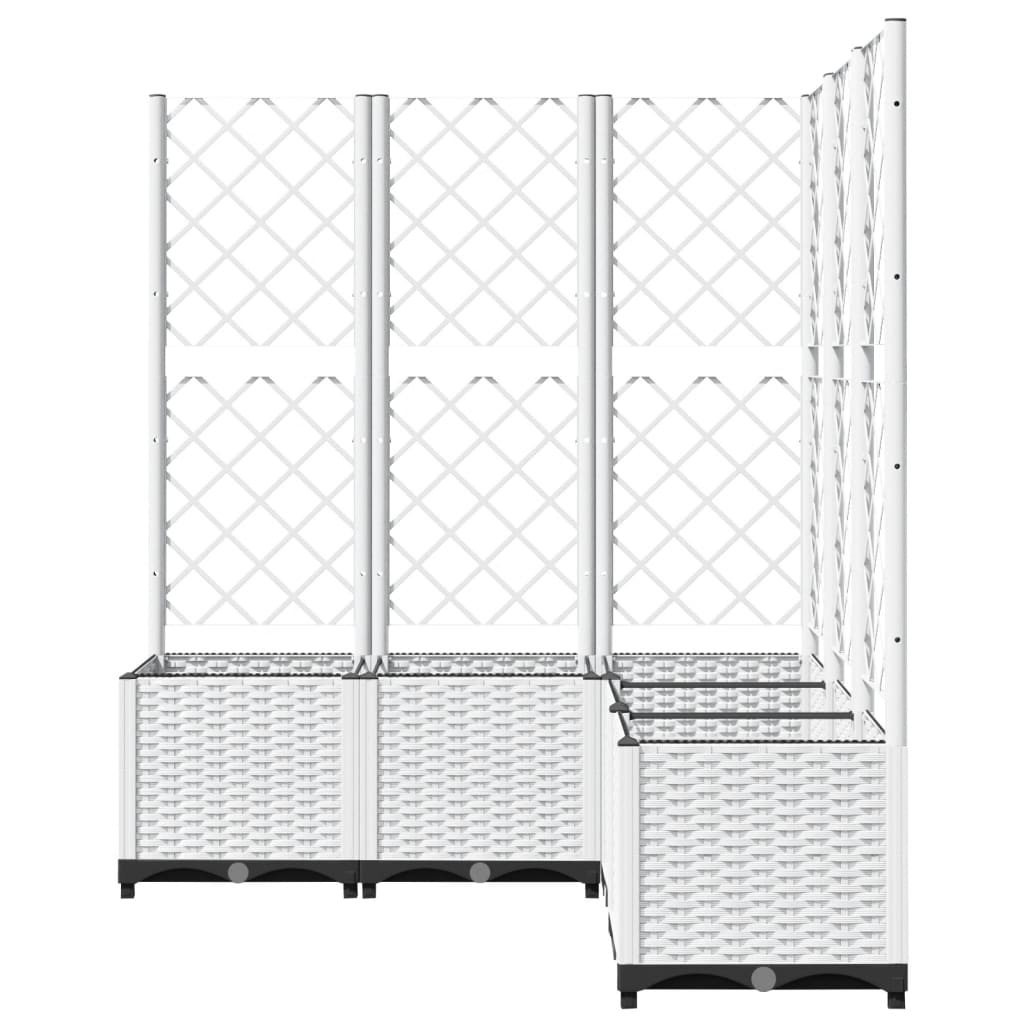 plantekasse med espalier 120x120x136 cm PP hvid
