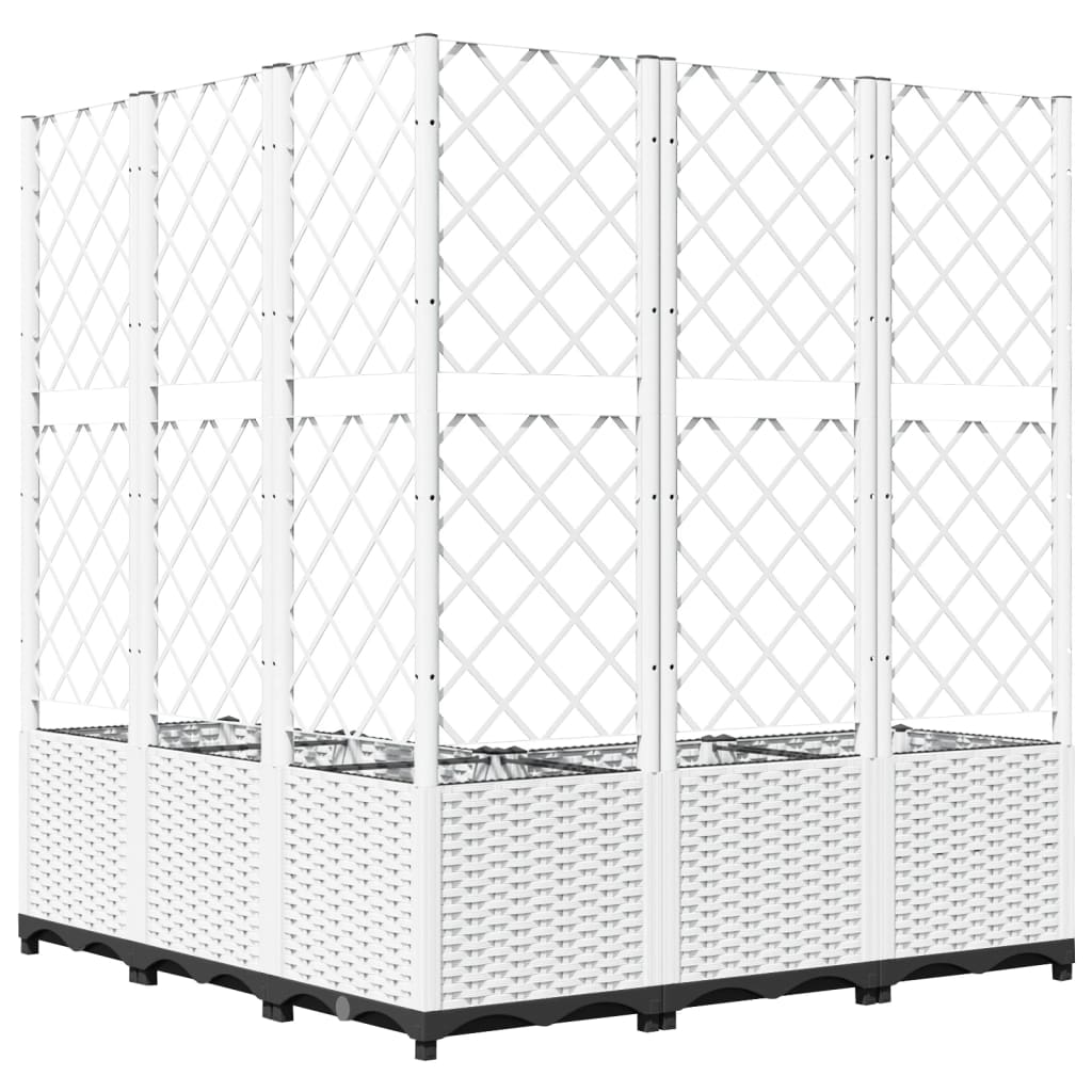 plantekasse med espalier 120x120x136 cm PP hvid