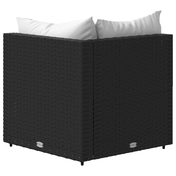 hjørnemoduler til havesofa 2 stk. med hynder polyrattan sort