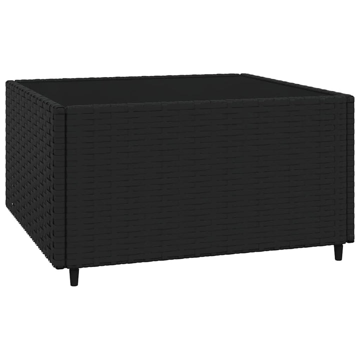 loungesæt til haven 4 dele med hynder polyrattan sort