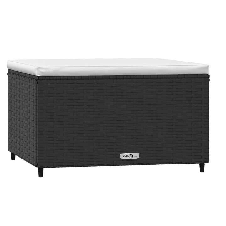 fodskamler til have 2 stk. med hynder polyrattan sort