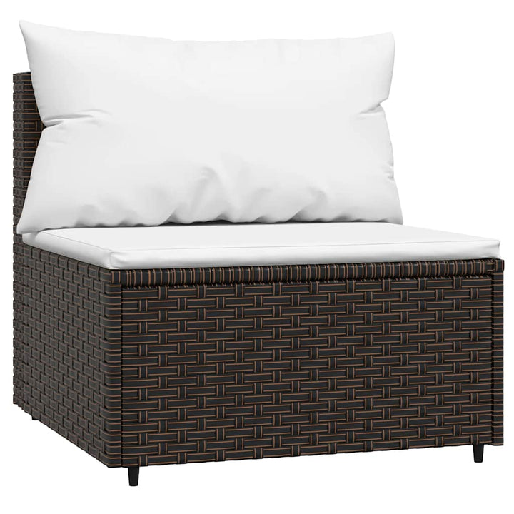 loungesæt til haven 4 dele med hynder polyrattan brun