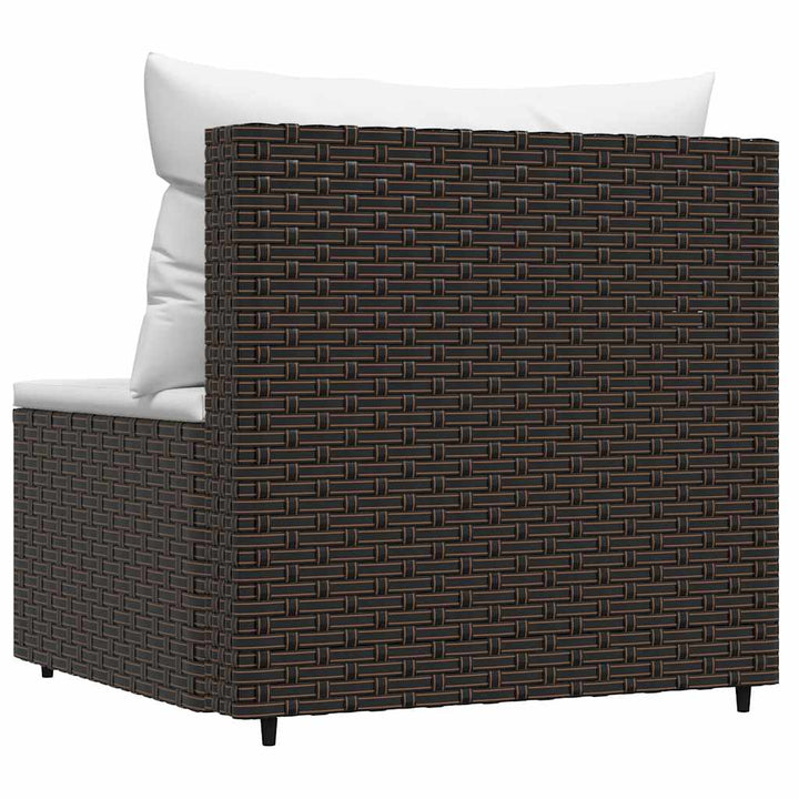 midtermodul til havesofa med hynde polyrattan brun