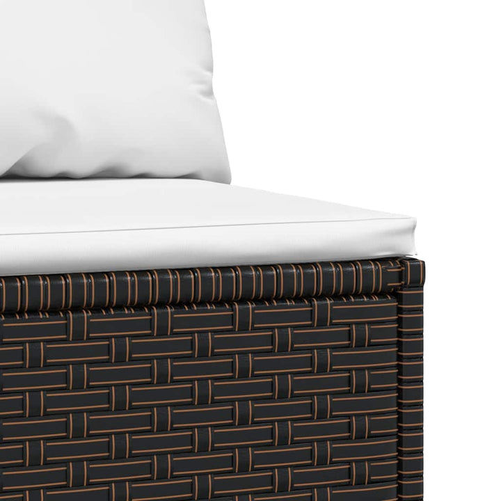 midtermodul til havesofa med hynde polyrattan brun