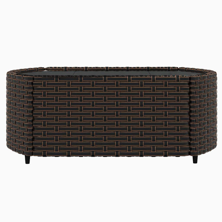 loungesæt til haven 3 dele med hynder polyrattan brun