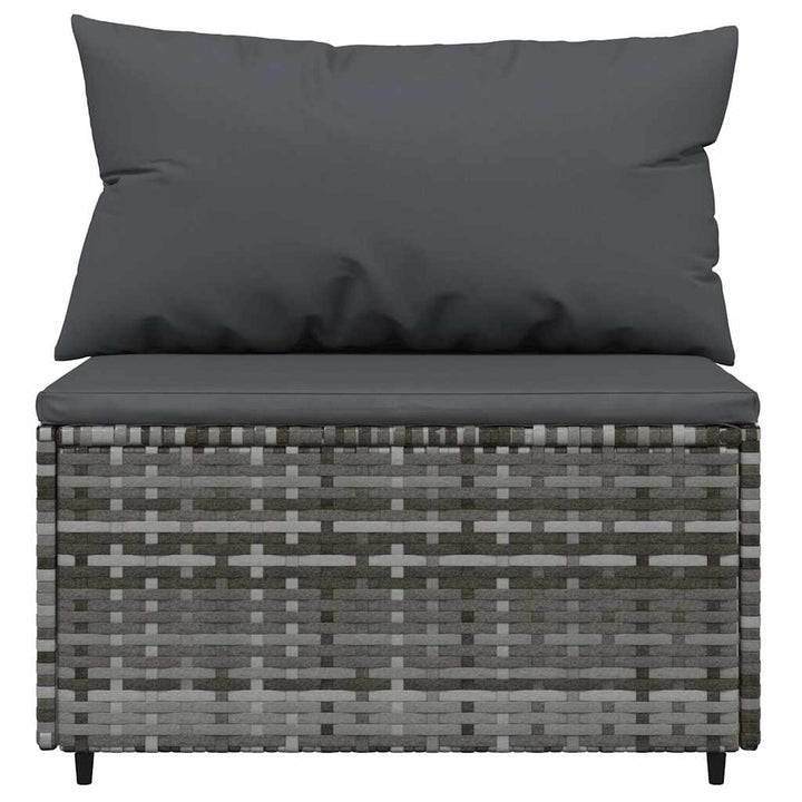 midtermoduler til havesofa 2 stk. med hynder polyrattan grå