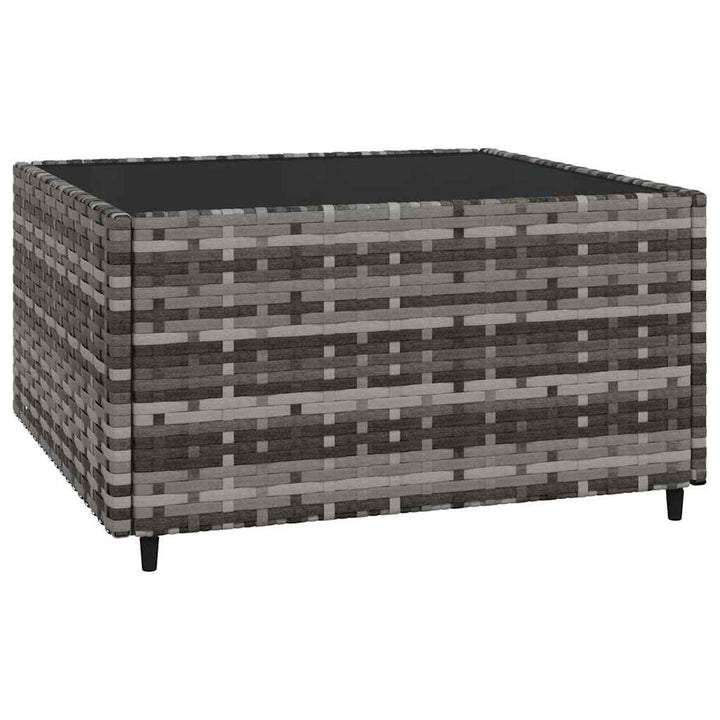loungesæt til haven 3 dele med hynder polyrattan grå