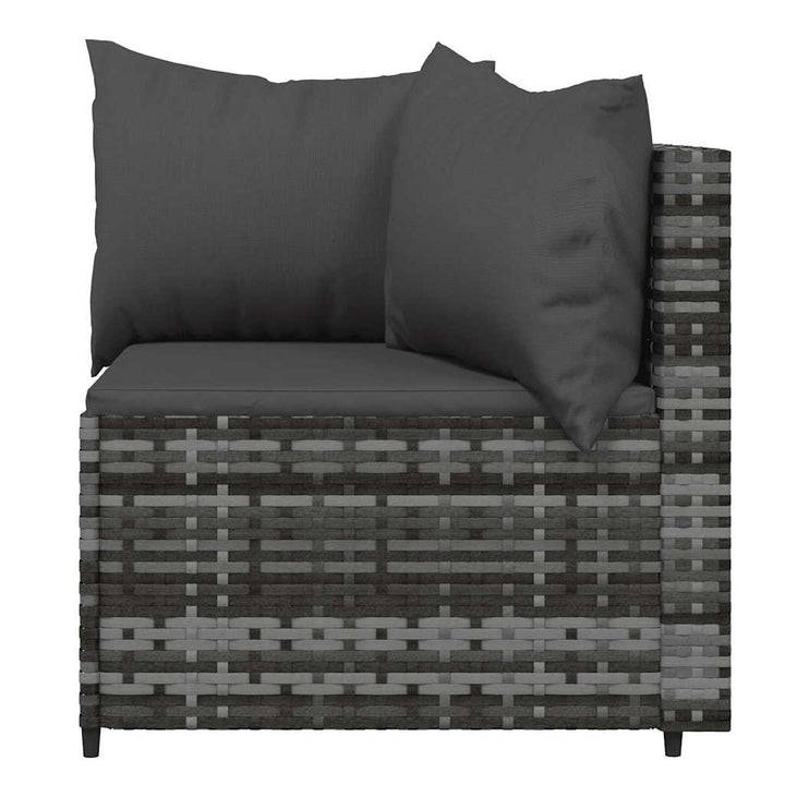 hjørnemoduler til havesofa 2 stk. med hynder polyrattan grå