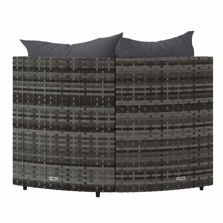 hjørnemoduler til havesofa 2 stk. med hynder polyrattan grå