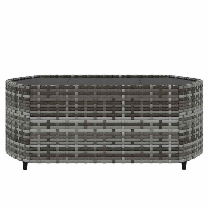 loungesæt til haven 3 dele med hynder polyrattan grå