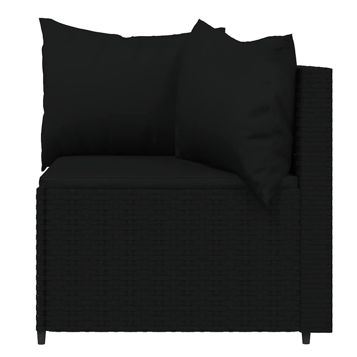 hjørnemoduler til havesofa 2 stk. med hynder polyrattan sort