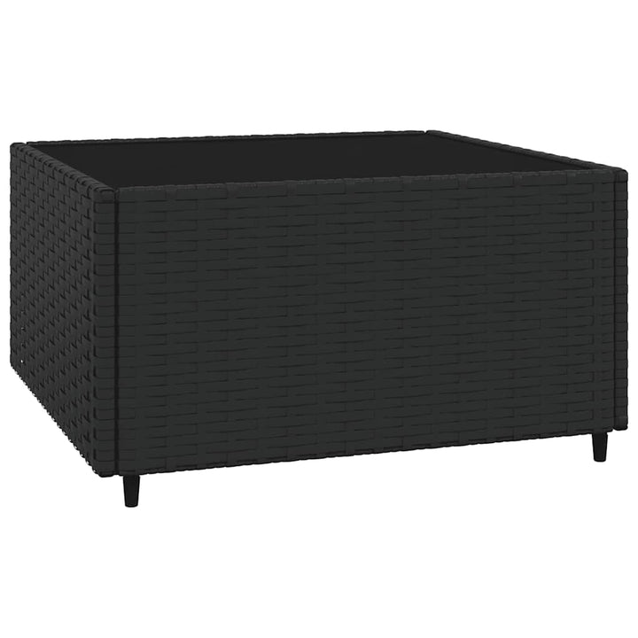 loungesæt til haven 3 dele med hynder polyrattan sort