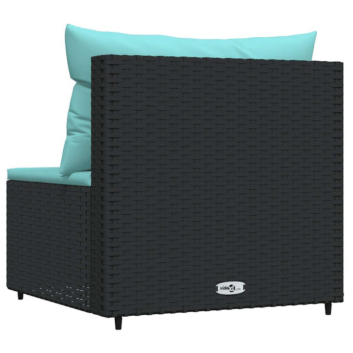 midtermodul til havesofa med hynder polyrattan sort