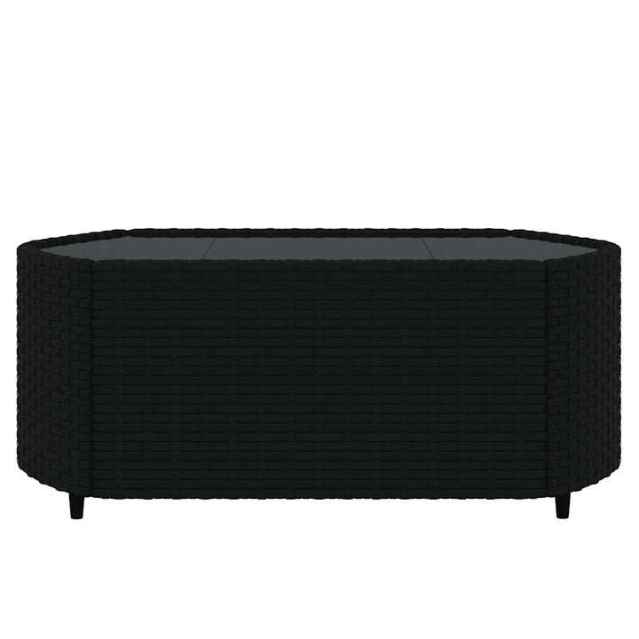 loungesæt til haven 3 dele med hynder polyrattan sort