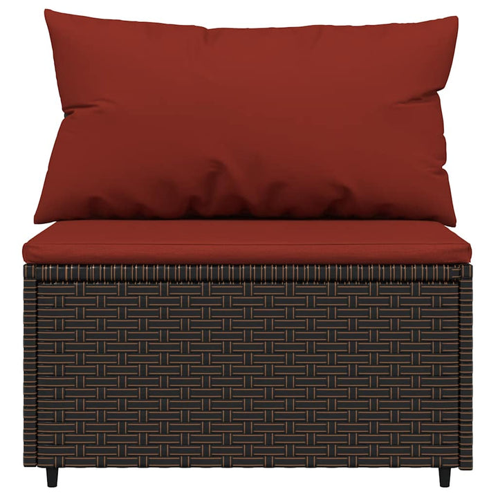 midtermodul til havesofa med hynde polyrattan brun