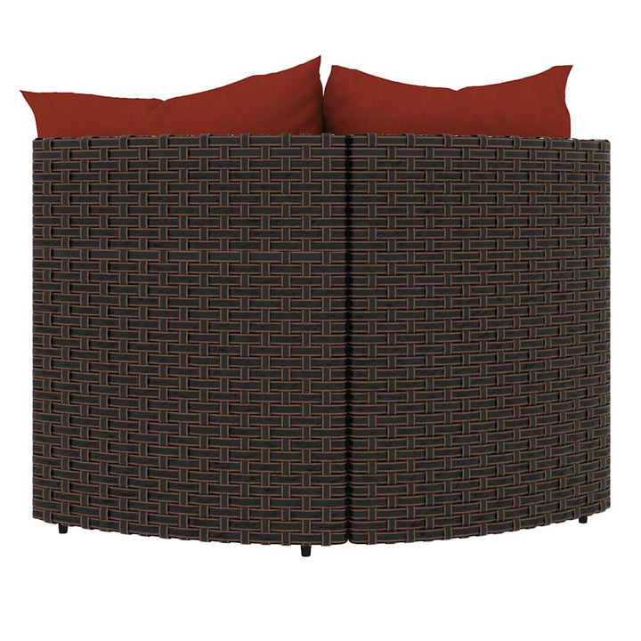 hjørnemoduler til havesofa 2 stk. med hynder polyrattan brun