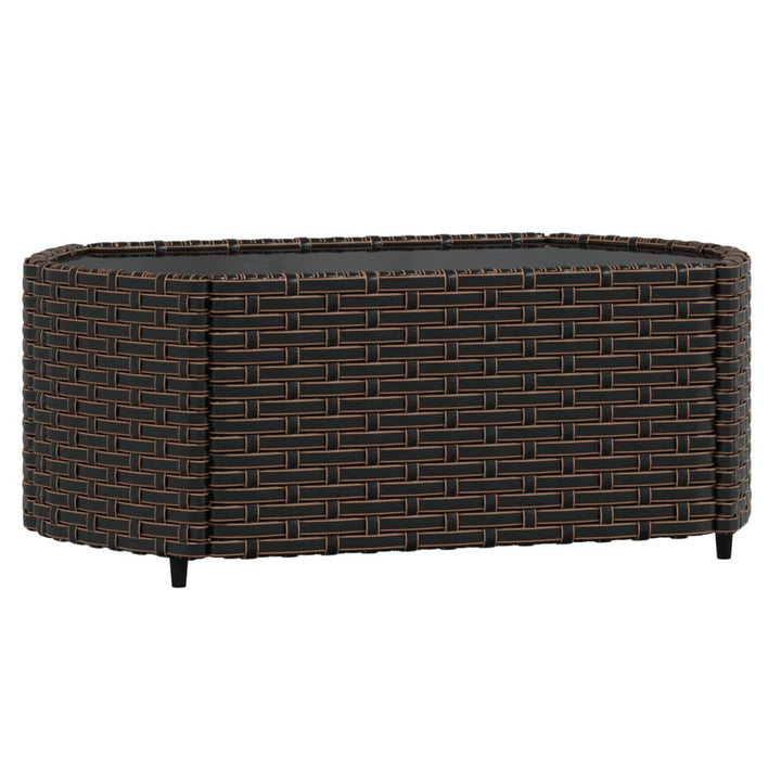 loungesæt til haven 4 dele med hynder polyrattan brun