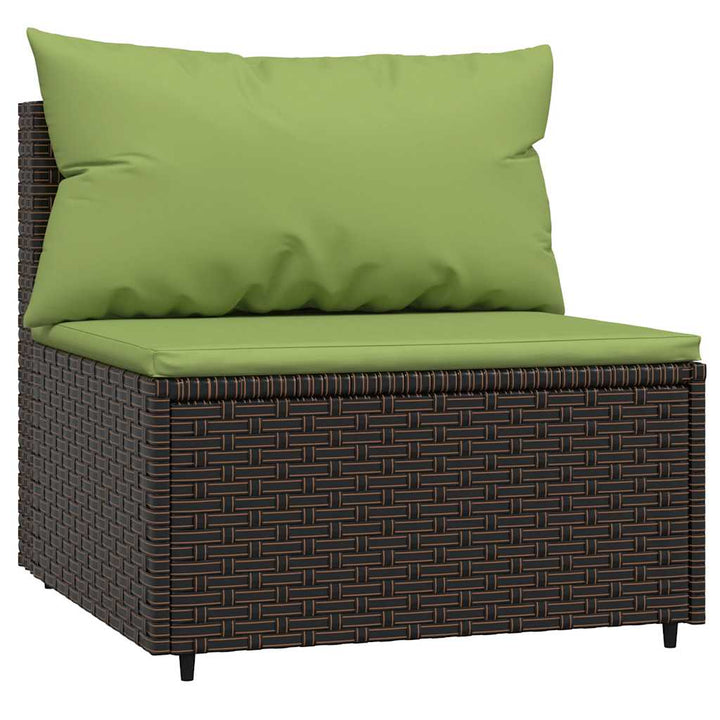 loungesæt til haven 3 dele med hynder polyrattan brun