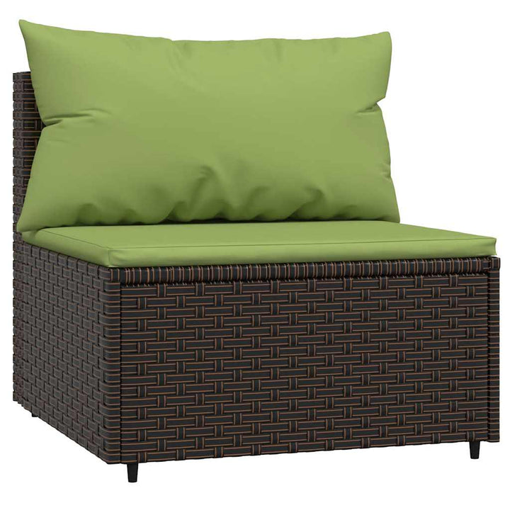 loungesæt til haven 4 dele med hynder polyrattan brun