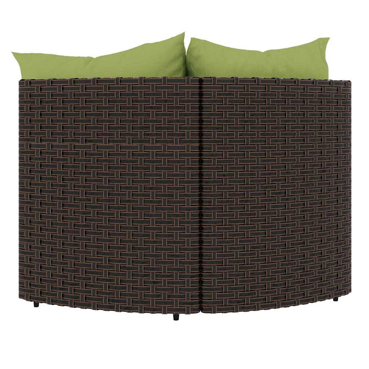 hjørnemoduler til havesofa 2 stk. med hynder polyrattan brun