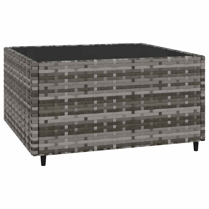 loungesæt til haven 4 dele med hynder polyrattan grå