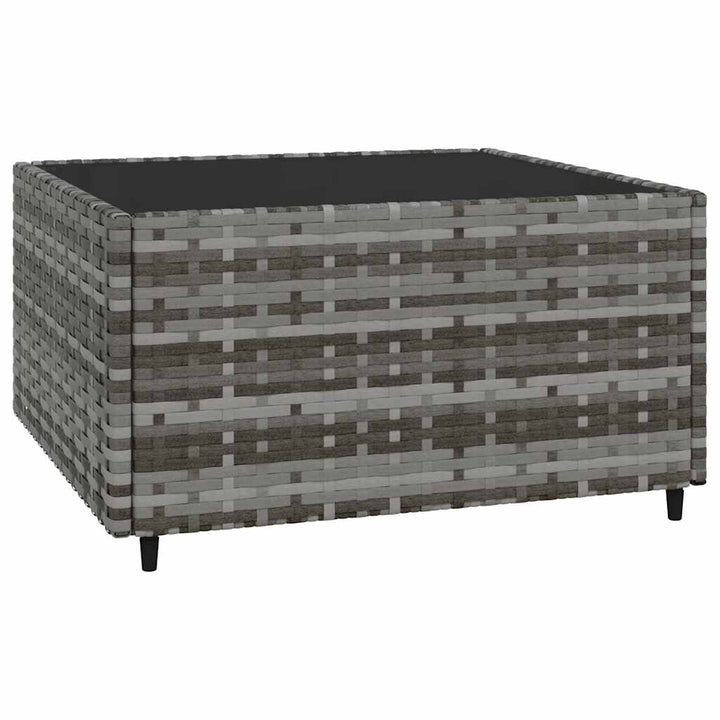 loungesæt til haven 4 dele med hynder polyrattan grå