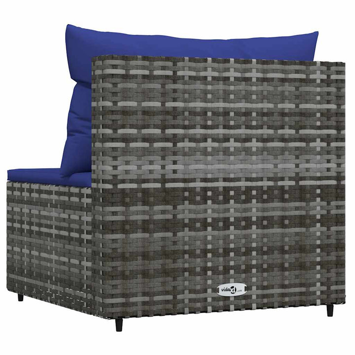 midtermodul til havesofa med hynde polyrattan grå