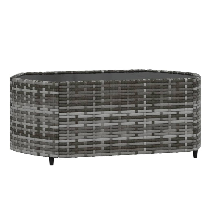 loungesæt til haven 4 dele med hynder polyrattan grå