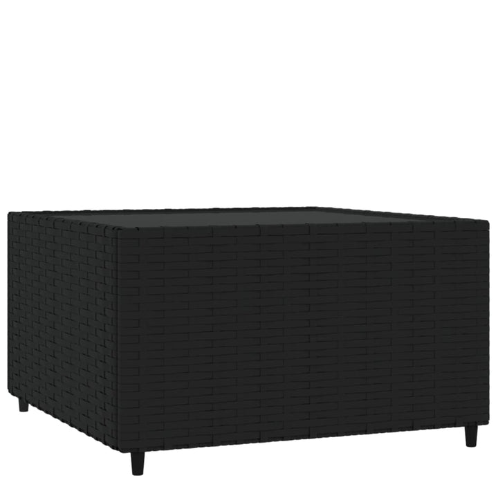 havebord 50x50x30 cm firkantet polyrattan sort