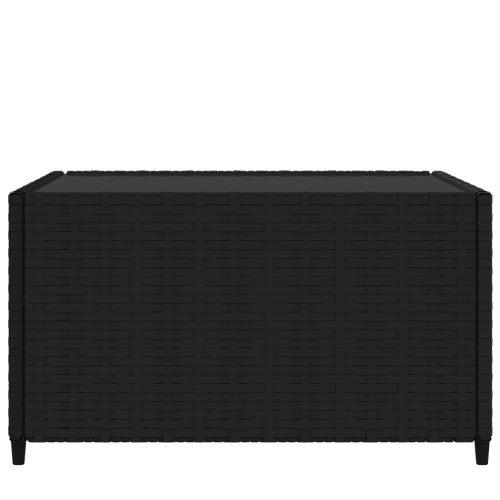 havebord 50x50x30 cm firkantet polyrattan sort