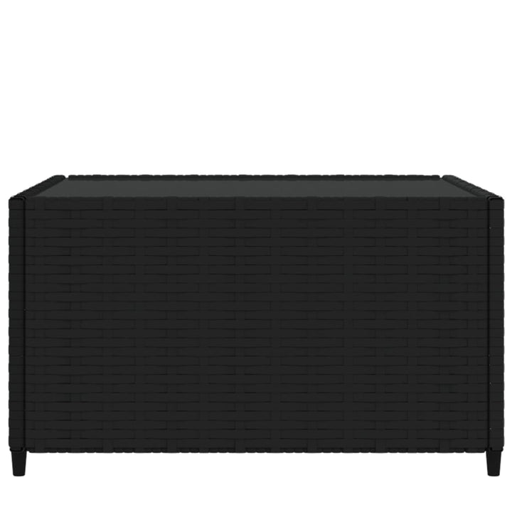 havebord 50x50x30 cm firkantet polyrattan sort