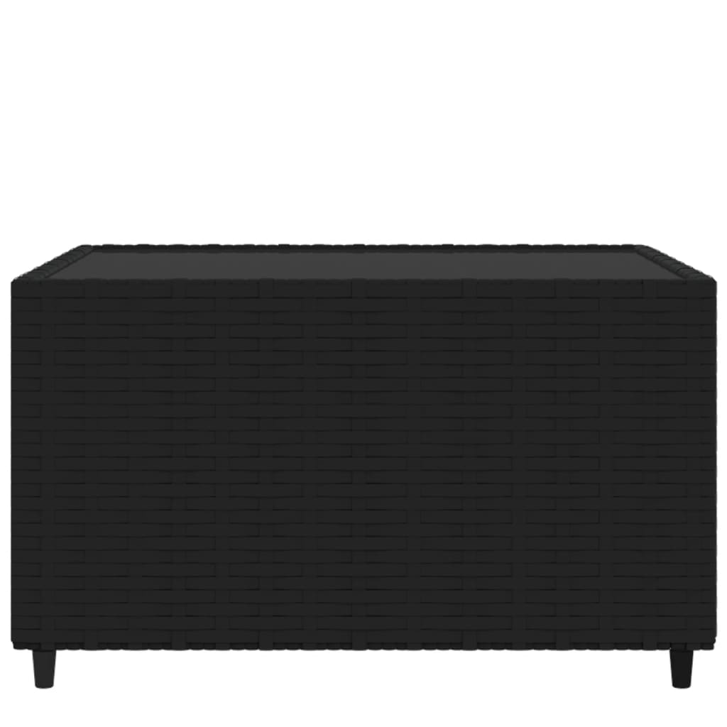havebord 50x50x30 cm firkantet polyrattan sort