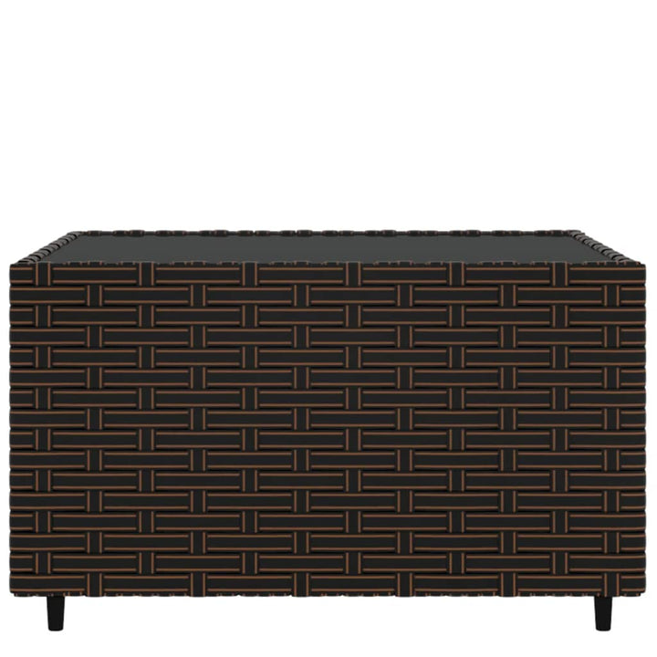 havebord 50x50x30 cm firkantet polyrattan brun
