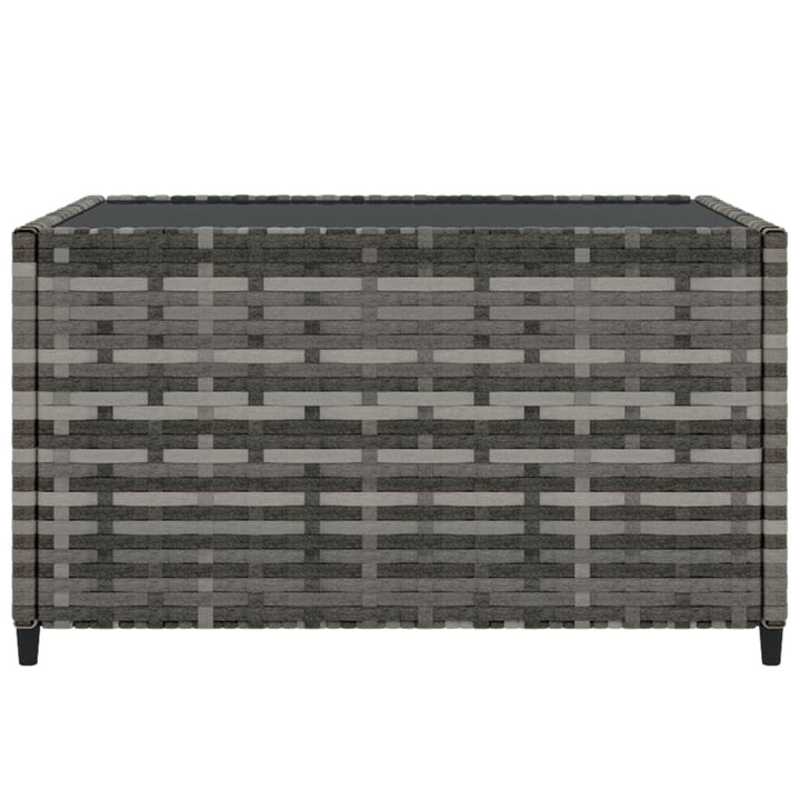 havebord 50x50x30 cm firkantet polyrattan grå