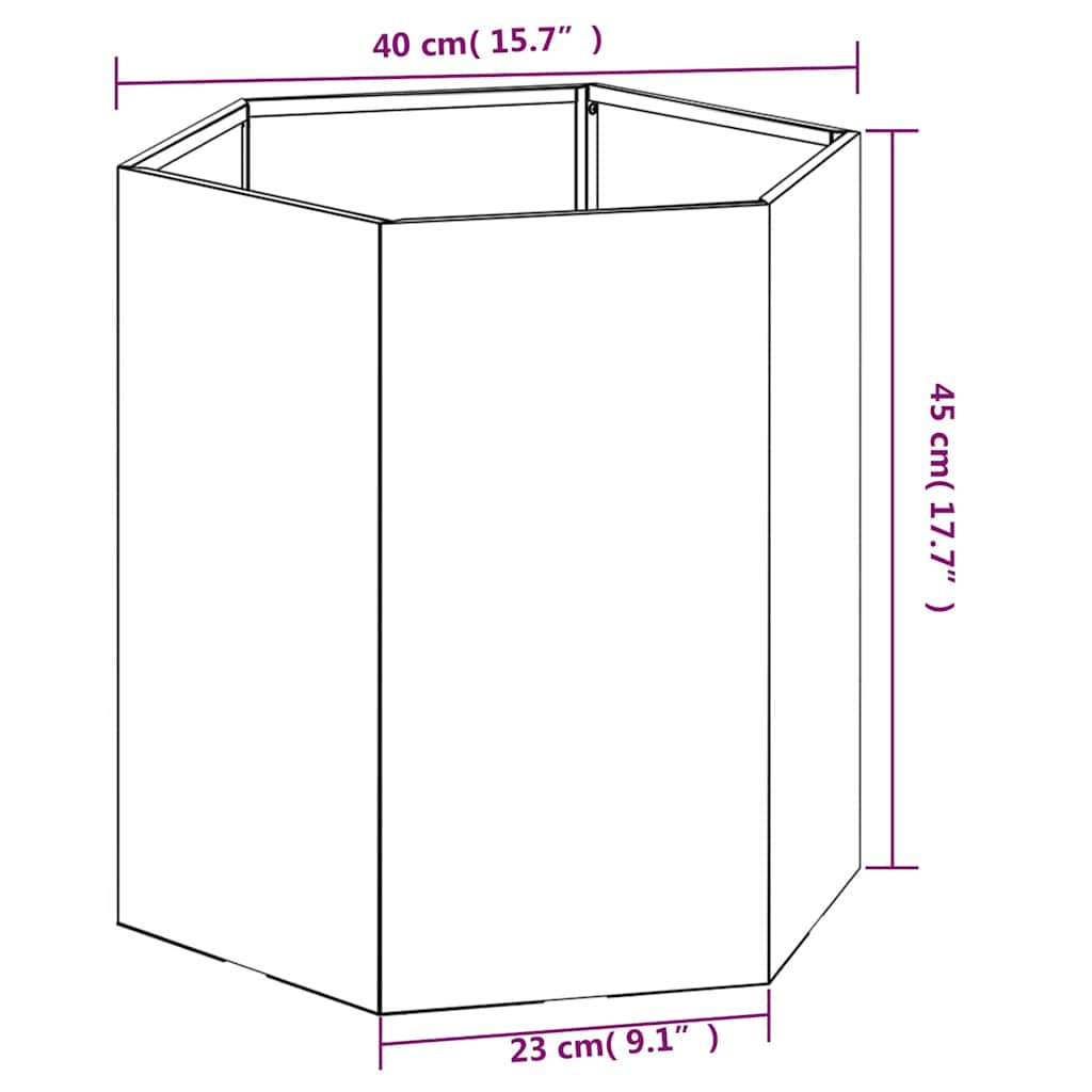 plantekasse 40x40x45 cm cortenstål rustfarvet
