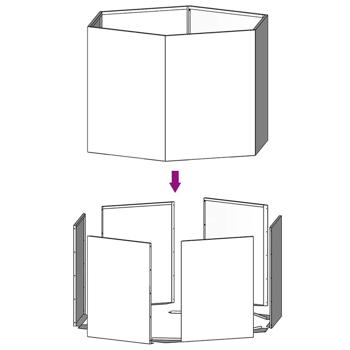 plantekasse 60x60x45 cm cortenstål rustfarvet