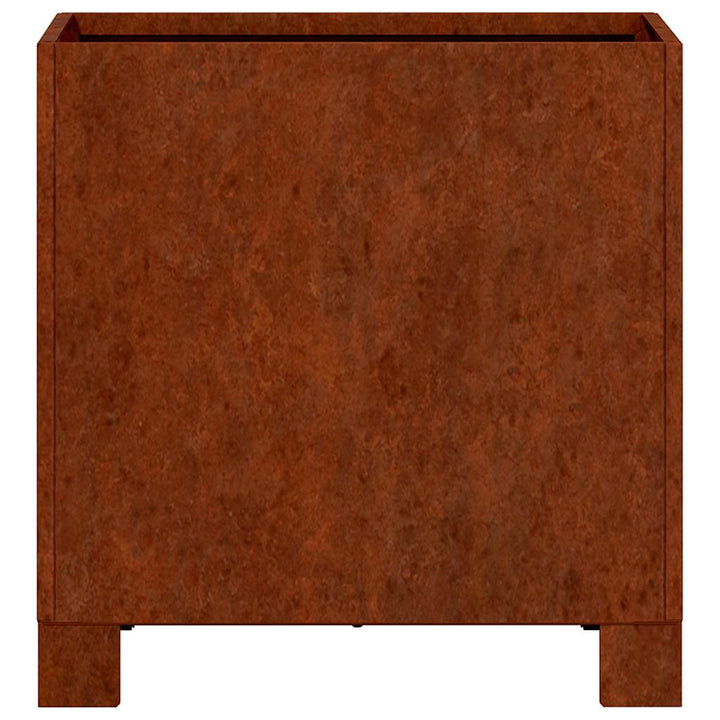 plantekasse med ben 30x30x30 cm cortenstål rustfarvet
