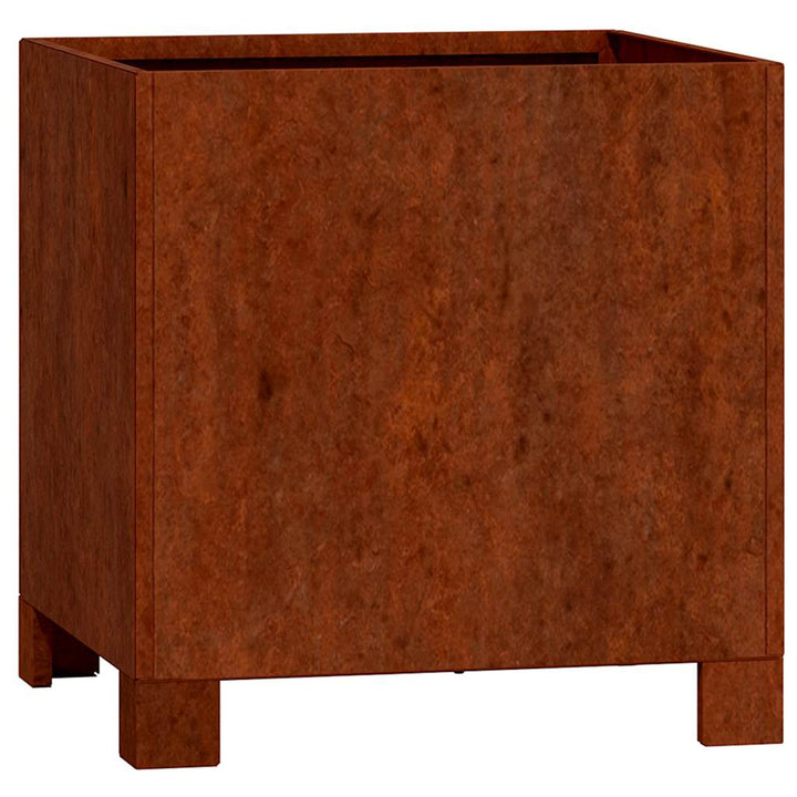 plantekasser med ben 2 stk. 30x30x30 cm cortenstål rustfarvet