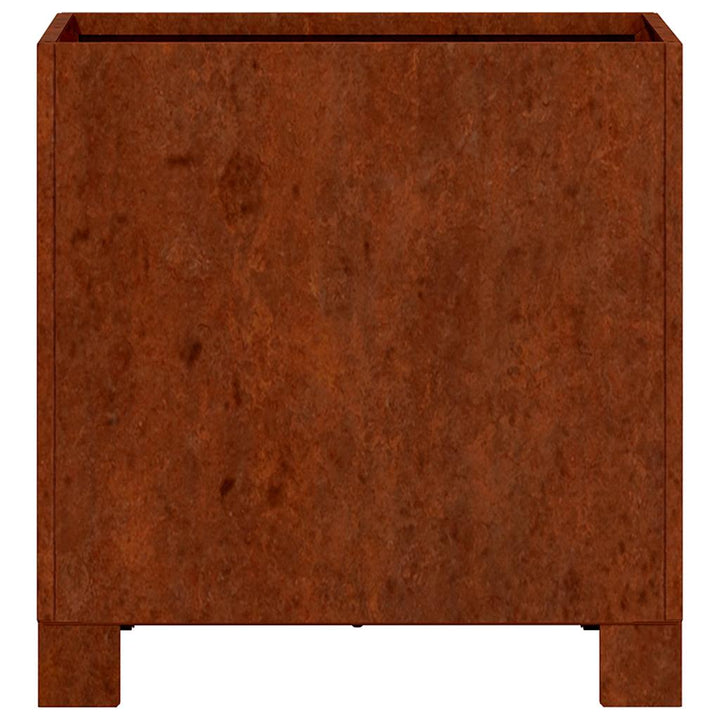 plantekasser med ben 2 stk. 30x30x30 cm cortenstål rustfarvet