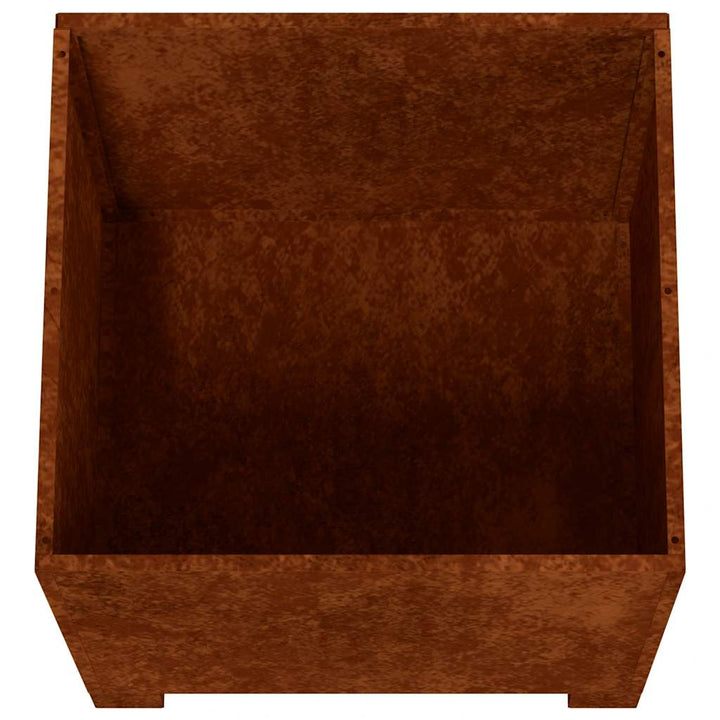 plantekasser med ben 2 stk. 30x30x30 cm cortenstål rustfarvet