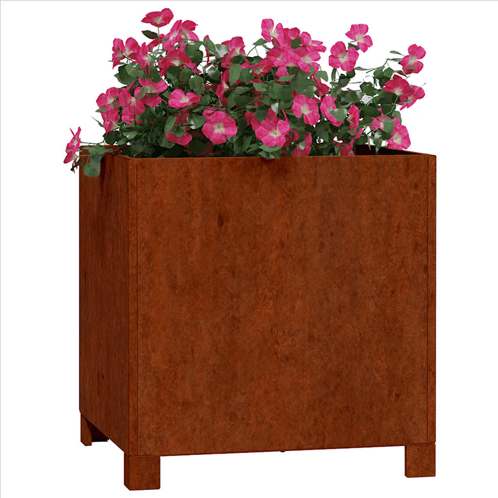plantekasser med ben 2 stk. 40x40x40 cm cortenstål rustfarvet