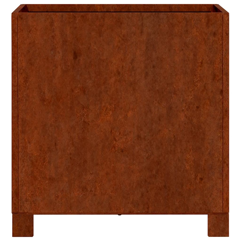 plantekasser med ben 2 stk. 40x40x40 cm cortenstål rustfarvet
