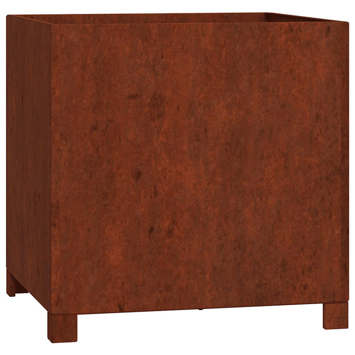 plantekasser med ben 2 stk. 50x50x50 cm cortenstål rustfarvet