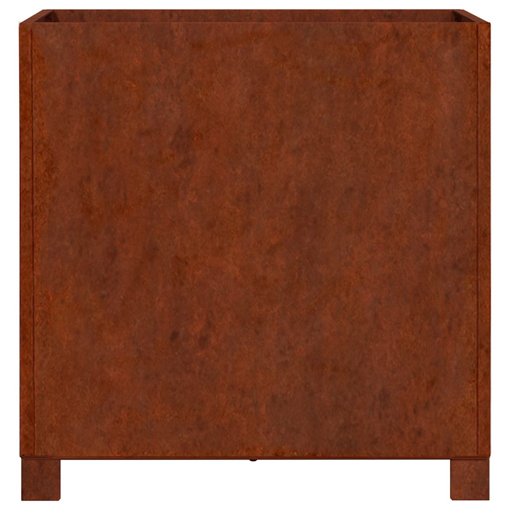 plantekasser med ben 2 stk. 50x50x50 cm cortenstål rustfarvet