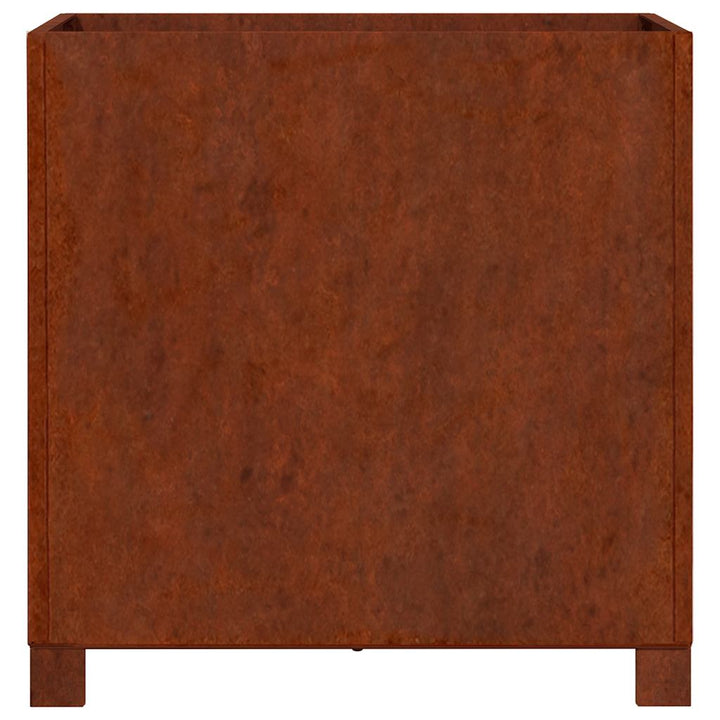 plantekasser med ben 2 stk. 50x50x50 cm cortenstål rustfarvet