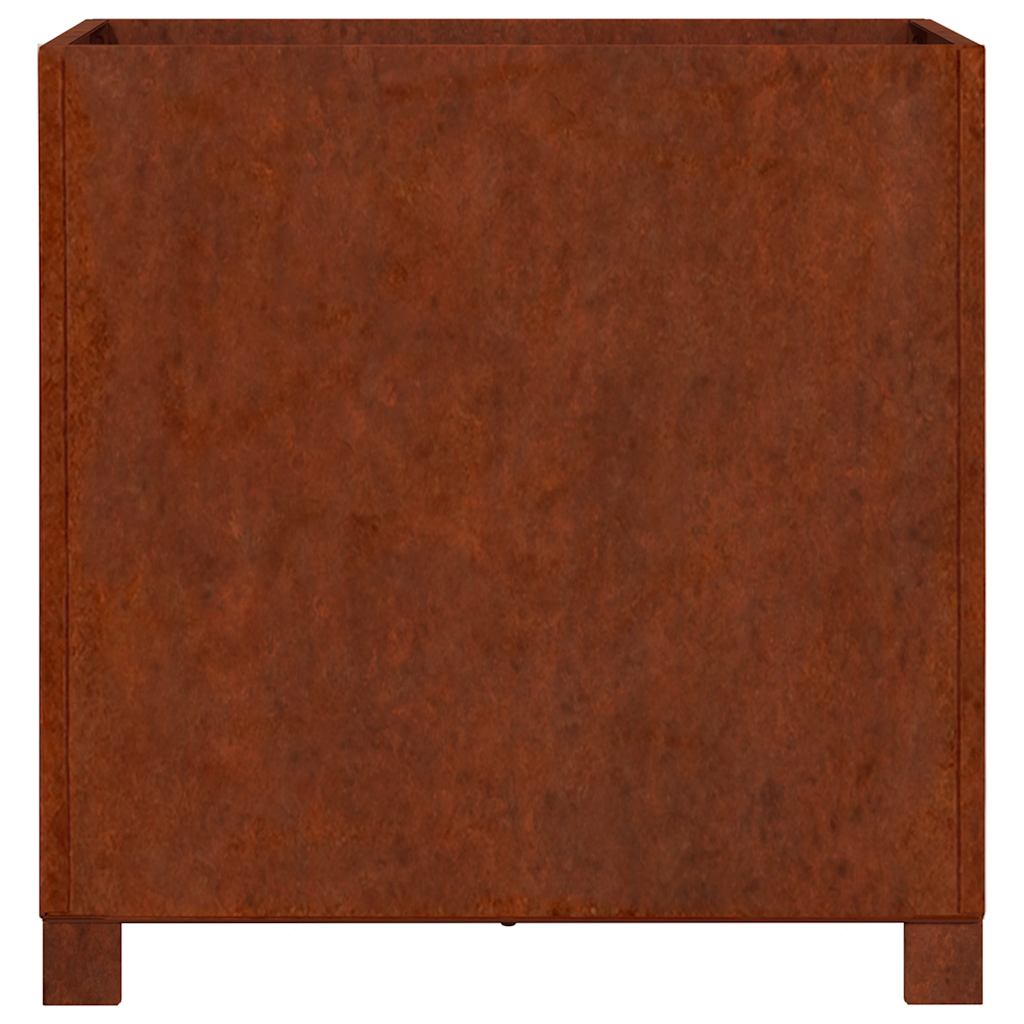 plantekasser med ben 2 stk. 50x50x50 cm cortenstål rustfarvet
