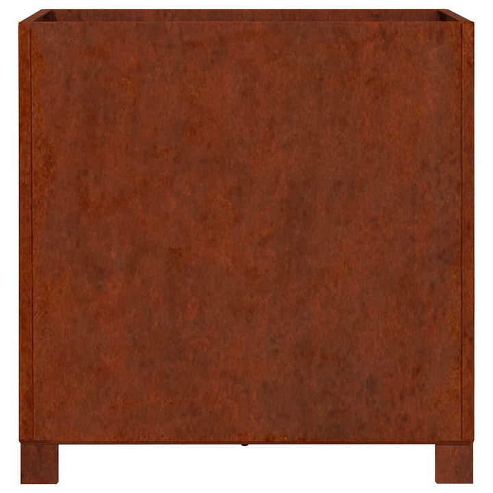 plantekasser med ben 2 stk. 50x50x50 cm cortenstål rustfarvet