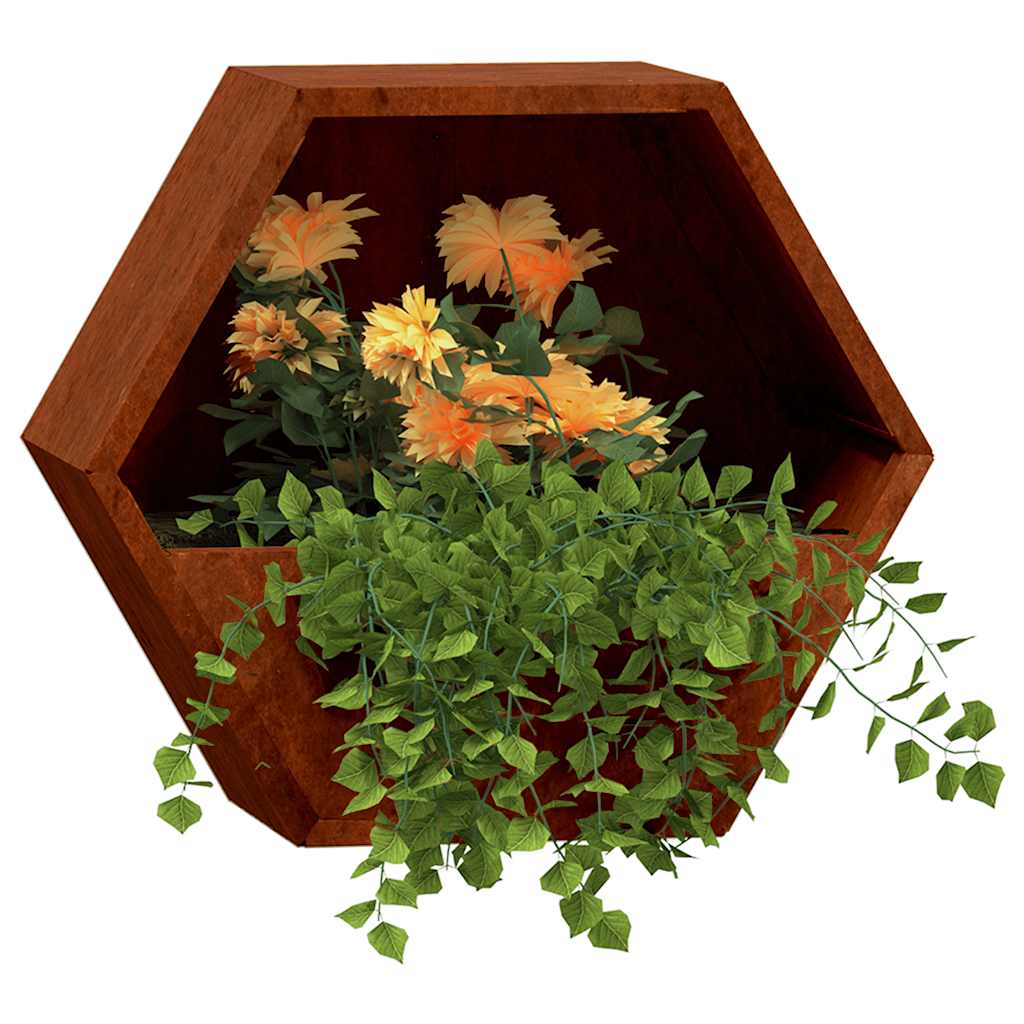 væghængte plantekasser 2 stk. 30x10x25 cm cortenstål rustfarvet